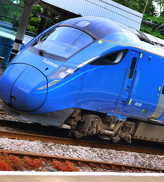 Close-up of a Lumo train