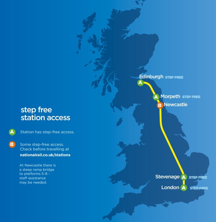 Step free station access Lumo network map