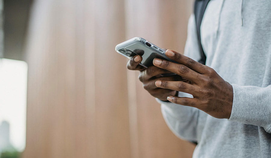 Man using a phone
