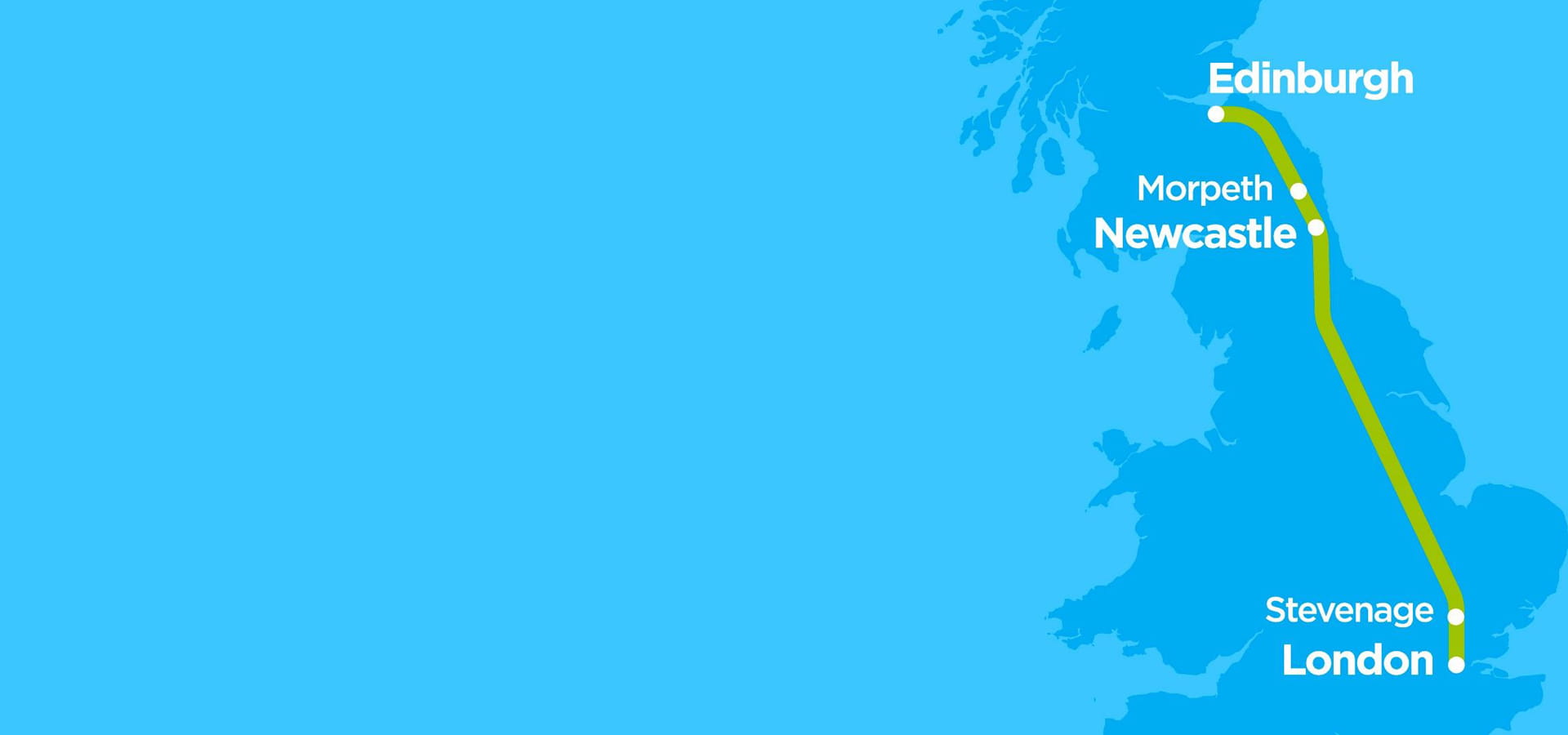 lumo train map from Edinburgh to London