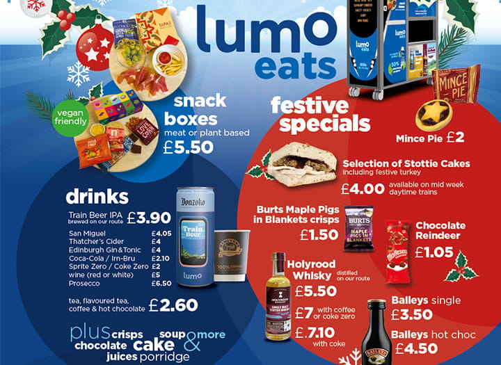 LumoEats | Preorder your train meal | Lumo