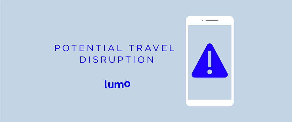 Potential travel disruption on the Lumo network poster