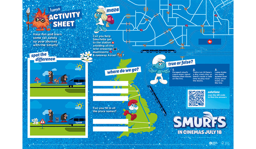 Smurfs activity sheet