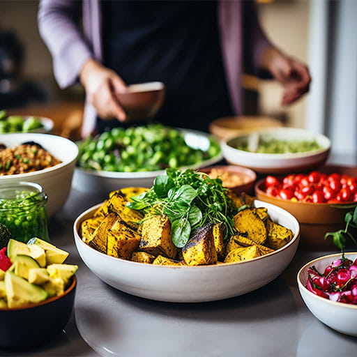 vegan food display