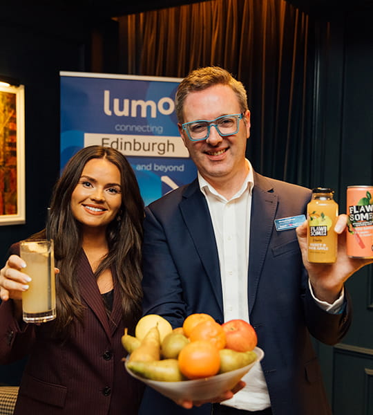 Lucy Harper, Lumo's Head of Public Affairs, and Richard Salkeld, Lumo's Head of Communications