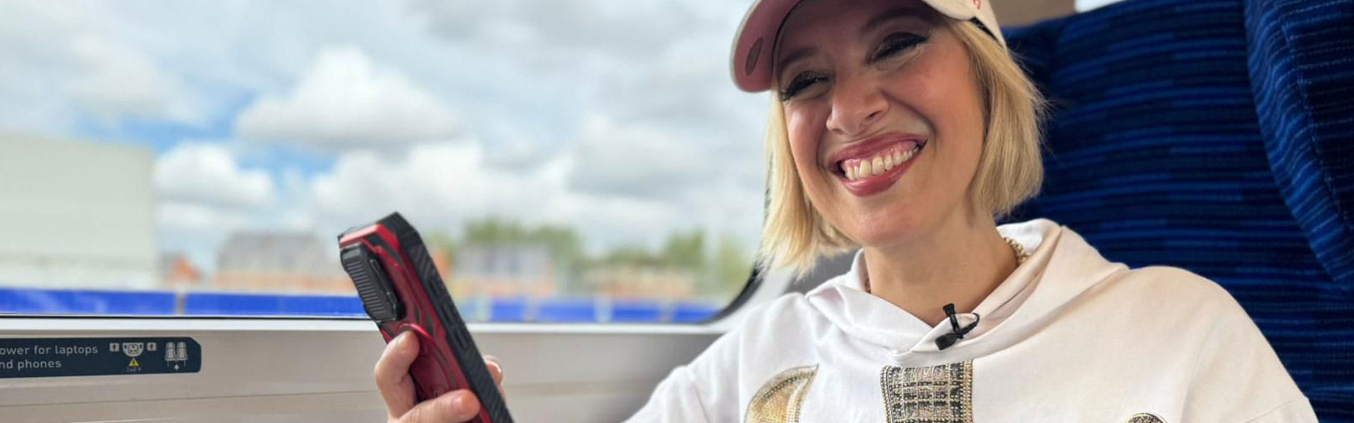 Bev Lyons on a Lumo train