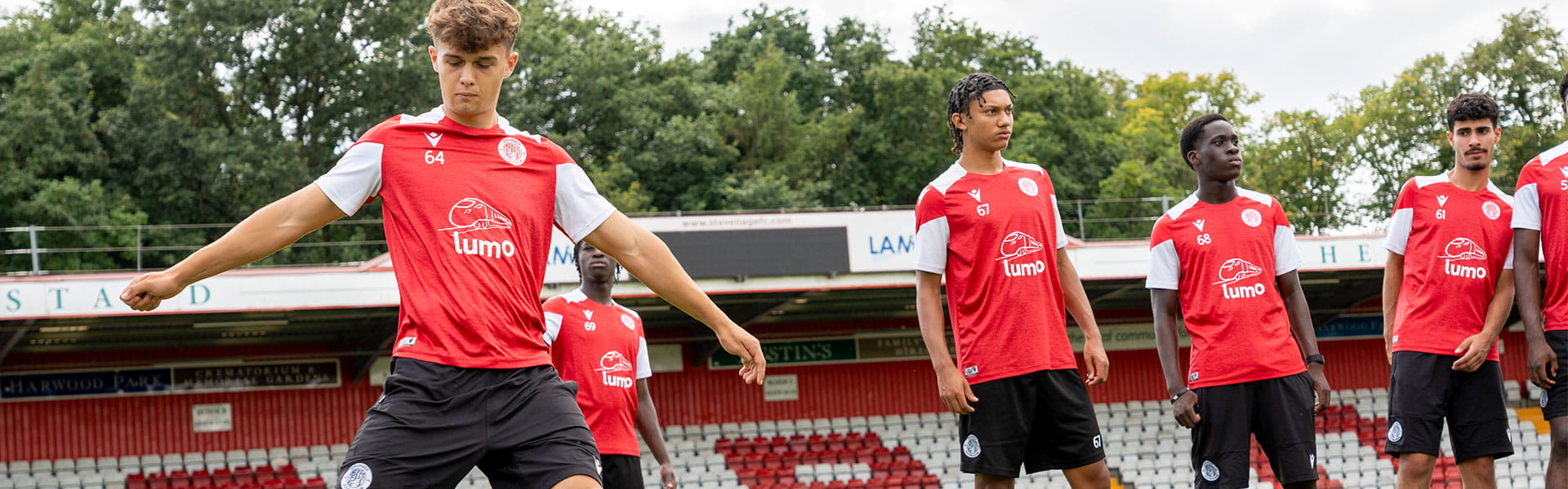 Stevenage FC players playing football