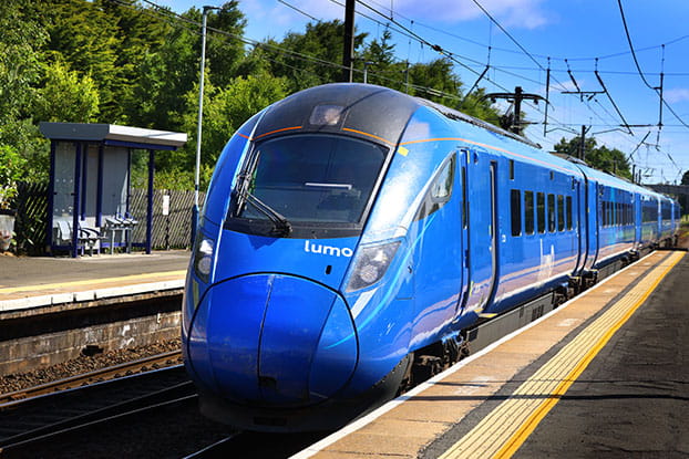 Lumo train at Morpeth station