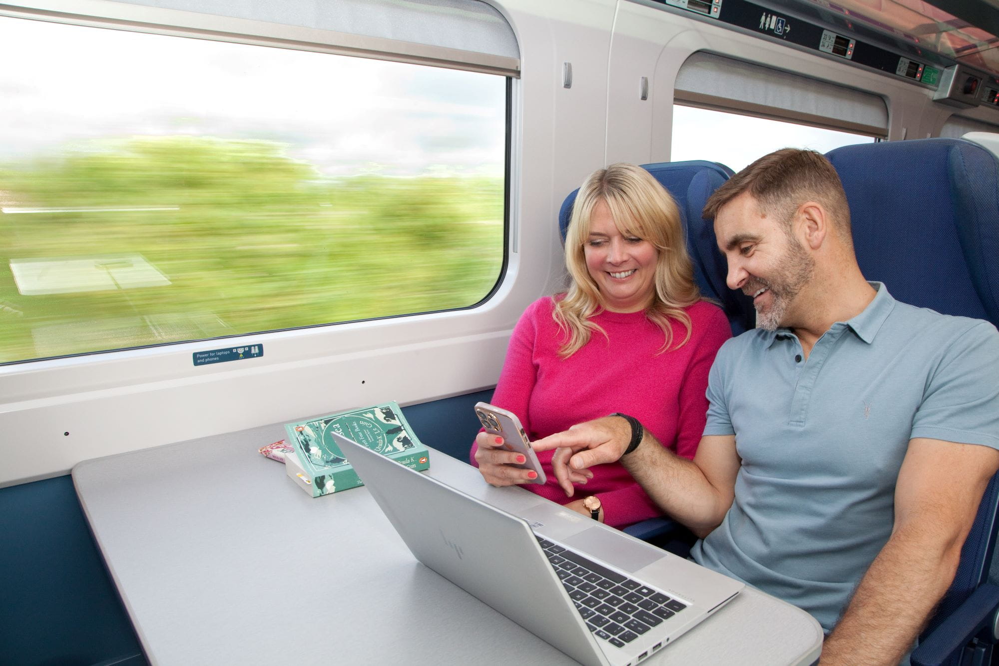 couple onboard train