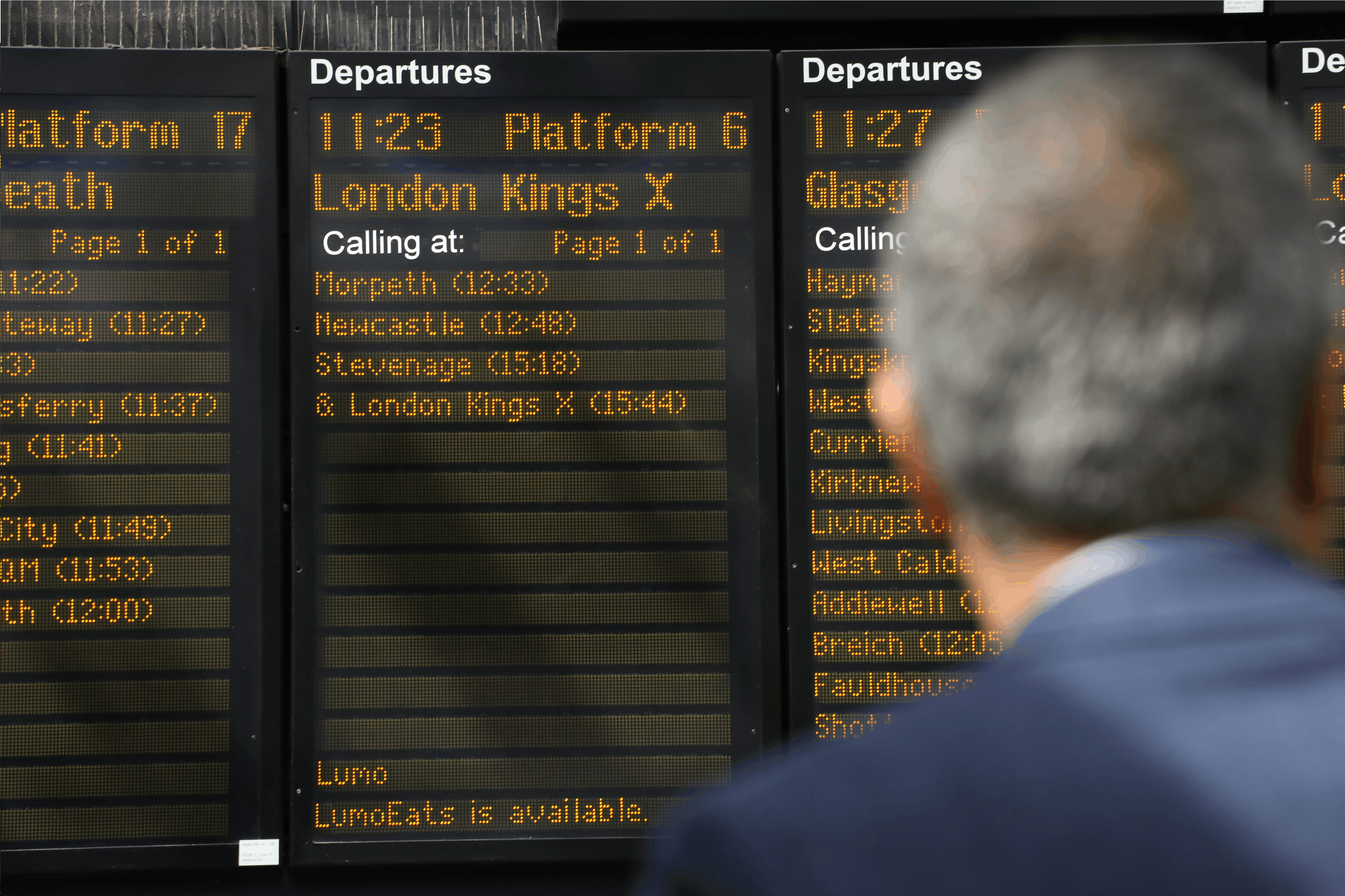 train timetable board in train station