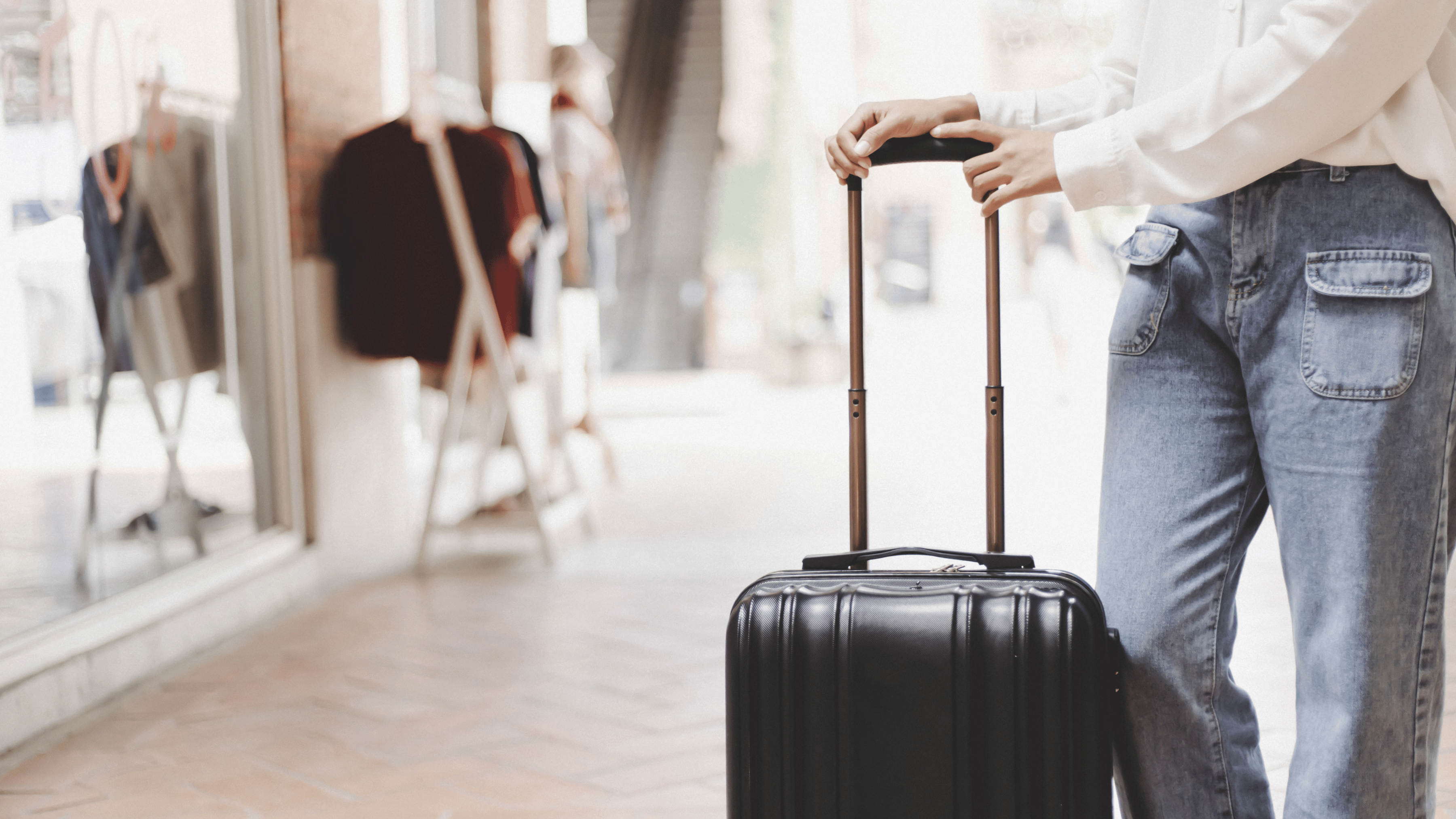 Train passenger with luggage